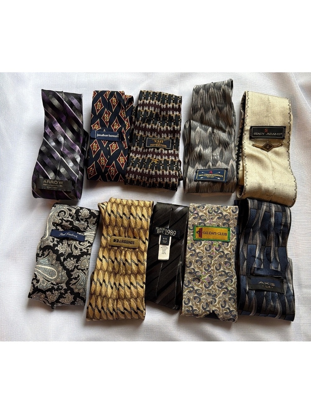 Men’s Designer Silk Necktie Lot of 10 Assorted Patterns Vintage Classic Ties - Picture 2 of 2